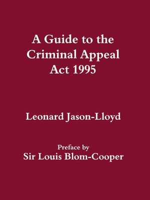 cover image of A Guide to the Criminal Appeal Act 1995